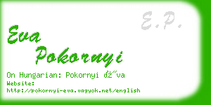 eva pokornyi business card